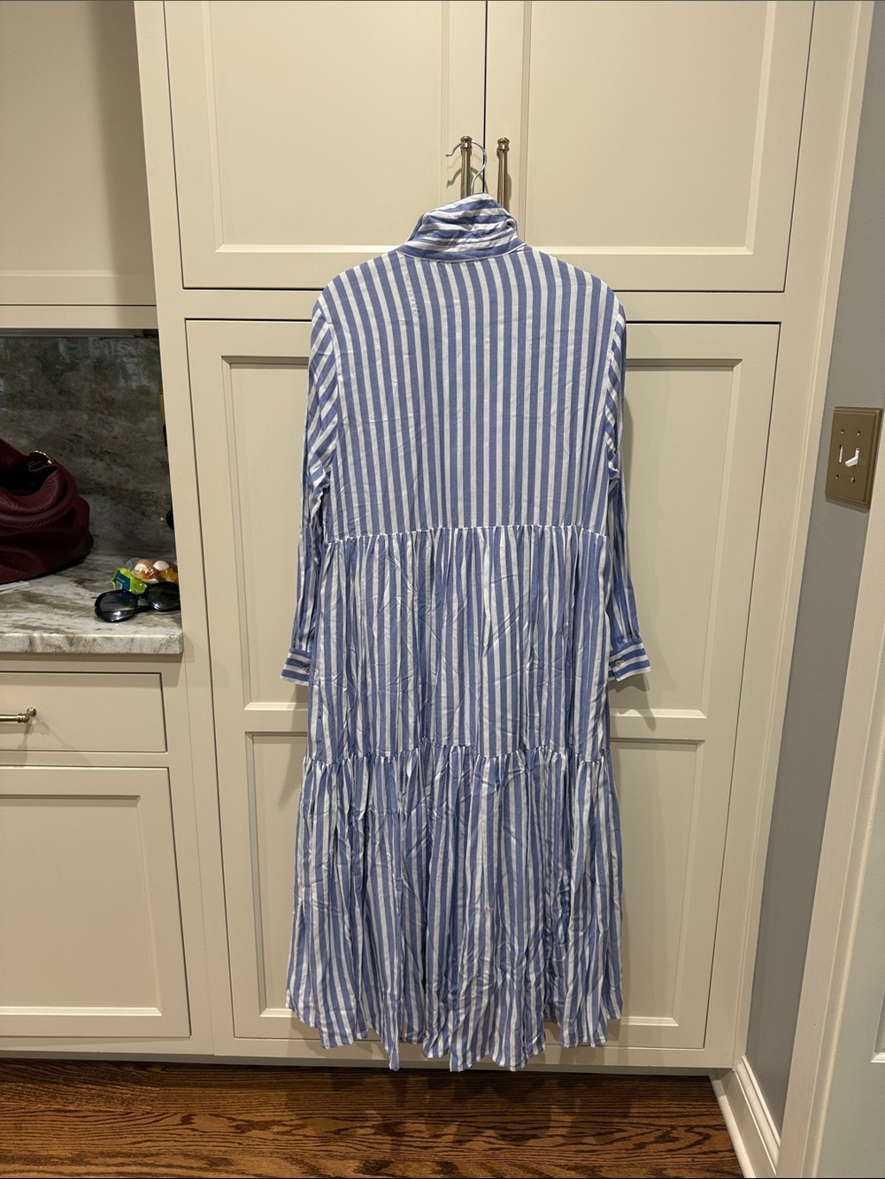 Vineyard Vines Blue and White Striped Tiered Shirt Dress New W/out Tags Sz 4+ - Picture 6 of 6